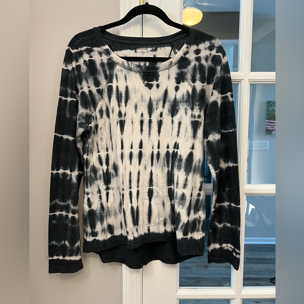 Ruff Hewn tie dye long sleeved top with mesh sleeves & shoulders M
